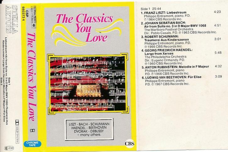 Music cassette  "The Classics You Love", Cd's en Dvd's, Cassettebandjes, Gebruikt, Origineel, Klassiek, 1 bandje, Ophalen of Verzenden