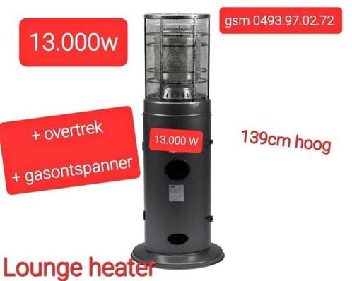 TERRASVERWARMER 13.000 NIEUW incl overtrek en ontspanner, Jardin & Terrasse, Chauffage de terrasse, Neuf, Enlèvement ou Envoi