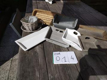 Ensemble de 9 pièces de décoration en bois et roseau, Enlèvement, Comme neuf