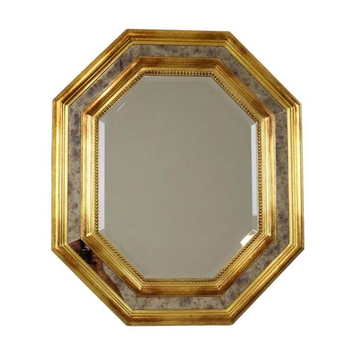 Venetiaanse Deknudt Spiegel Achthoekig Facet Trapezium 80x68, Antiquités & Art, Antiquités | Miroirs, 50 à 100 cm, Moins de 100 cm