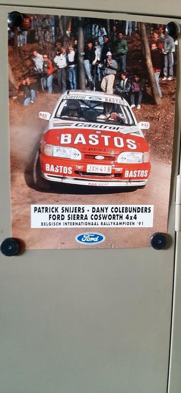 Affiche Bastos Ford Sierra Cosworth 4wd Snyers, Enlèvement ou Envoi, Comme neuf
