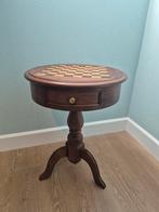 Prachtig schaaktafeltje, Huis en Inrichting, Tafels | Bijzettafels, Ophalen, Gebruikt, Rond, Hout