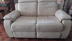 zetel in leer - lichtbeige, Huis en Inrichting, Zetels | Zetels, Ophalen, Klassiek, 150 tot 200 cm, Tweepersoons