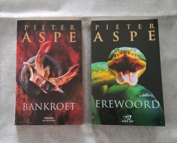 ’Bankroet' en 'Erewoord’ - Pieter Aspe, Boeken, Thrillers, Gelezen, Ophalen