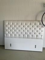 wit lederen hoofdbord bed, Huis en Inrichting, Slaapkamer | Bedden, Ophalen, Overige materialen, Wit, Tweepersoons