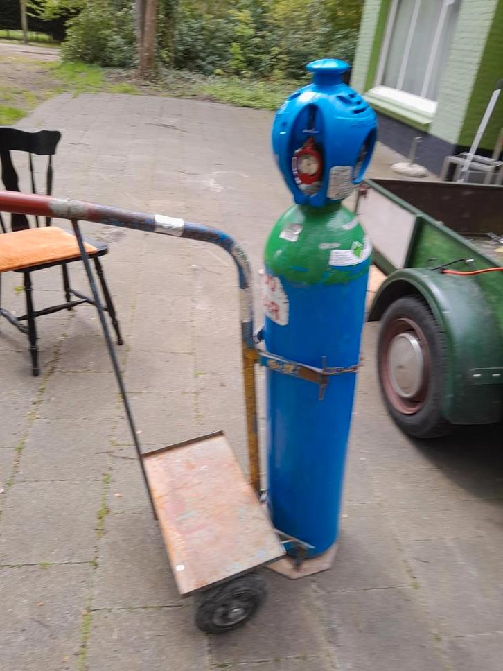Air Liquide Argon gasfles - 300 bar - met kar, Doe-het-zelf en Bouw, Gereedschap | Lasapparaten, Ophalen