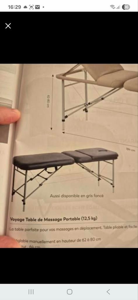 Table de massage portable avec housse de transport, Enlèvement, Table
