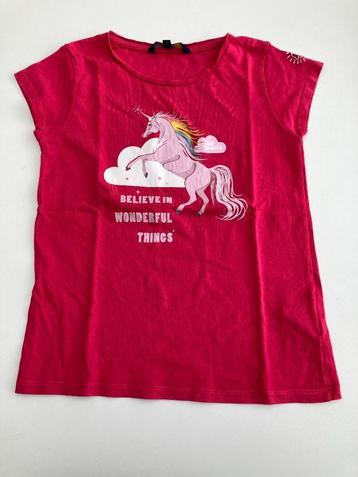 Fuchsia t-shirt eenhoorn - I am - maat 140 beschikbaar voor biedingen