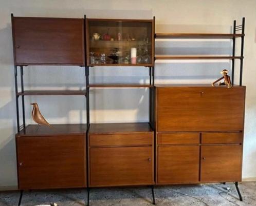 Vintage 60s Freestanding Wall Unit, Huis en Inrichting, Kasten | Stellingkasten, Gebruikt, Ophalen of Verzenden