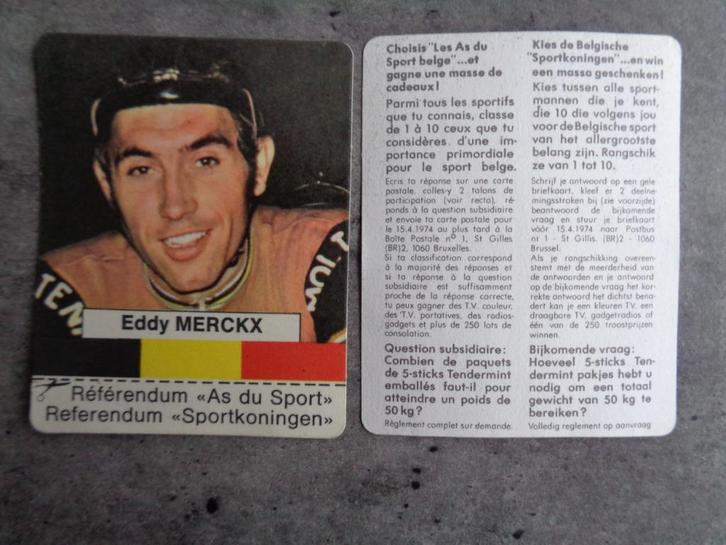 MERCKX EDDY   prent sticker   SPORTKONINGEN REEKS   beste wi, Hobby en Vrije tijd, Stickers en Plaatjes, Nieuw, Sticker, Verzenden