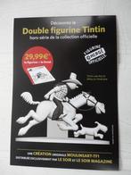 Tintin - carte postale double figurine Tintin - 2014, Collections, Enlèvement ou Envoi, Tintin, Comme neuf, Autres types