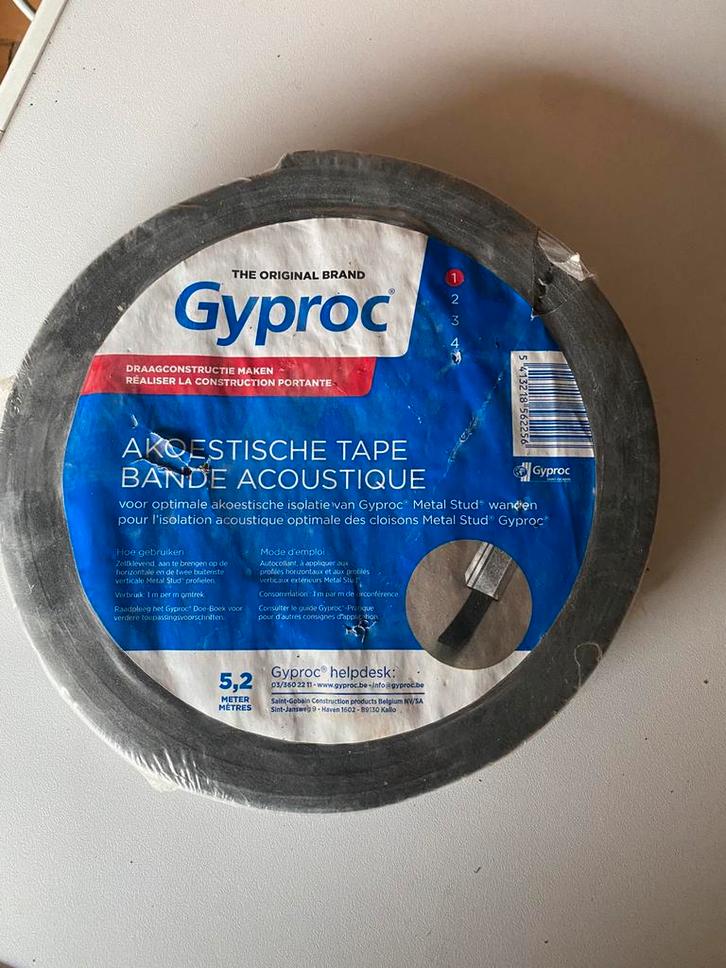 Ruban acoustique Gyproc, Nouveau dans son emballage, Bricolage & Construction, Isolation & Étanchéité, Neuf, Enlèvement