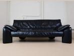 Vintage Jori 3 Seater Black Leather Sofa Couch, Huis en Inrichting, Zetels | Zetels, Ophalen, Gebruikt, Driepersoons, 200 tot 250 cm