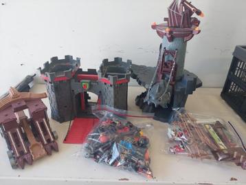 playmobil ridders, draak kasteel,... + ruiters, paarden.., Enlèvement ou Envoi, Utilisé