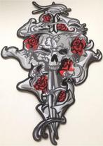 Skull Red Rose stoffen opstrijk patch embleem #16, Motoren, Accessoires | Overige, Nieuw