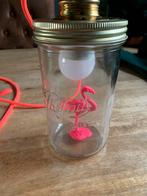 Lampe bocal parfait flamand rose, Huis en Inrichting, Lampen | Tafellampen, Minder dan 50 cm, Zo goed als nieuw, Glas