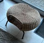 Bijzettafel, riet/metaal, met opbergvak, Huis en Inrichting, Ophalen, 50 tot 100 cm, 50 tot 100 cm, Zo goed als nieuw