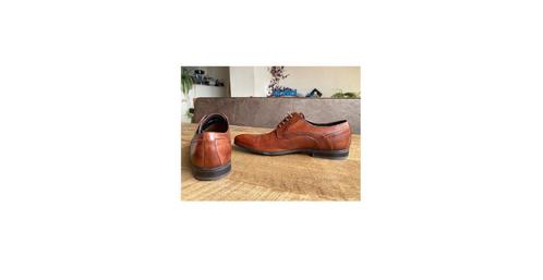 Lederen kostuumschoenen 41 Nicola Benson mahonie/cognac leer, Kleding | Heren, Schoenen, Gedragen, Werkschoenen, Bruin, Ophalen of Verzenden