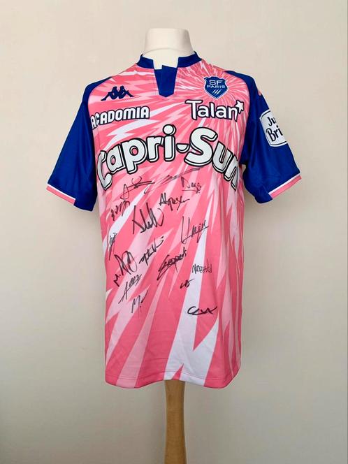 Stade Français Paris 2021-2022 Pink Jersey Signed by Team, Sports & Fitness, Rugby, Neuf, Vêtements