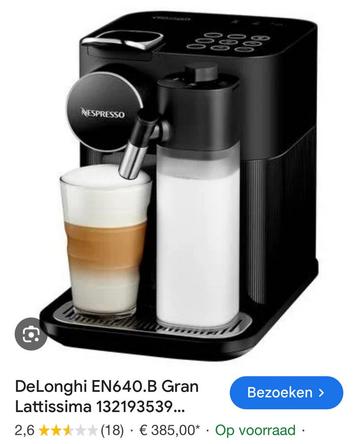 Nespresso delonghi beschikbaar voor biedingen