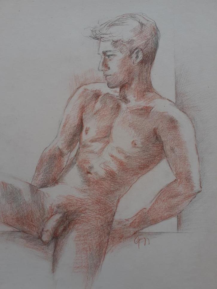 "Jurgen " - Greg, Antiek en Kunst, Kunst | Tekeningen en Fotografie, Ophalen of Verzenden