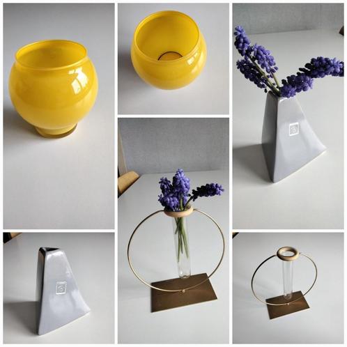 2 vases soliflores /photophore opaline / déco maison., Maison & Meubles, Accessoires pour la Maison | Vases, Comme neuf, Verre
