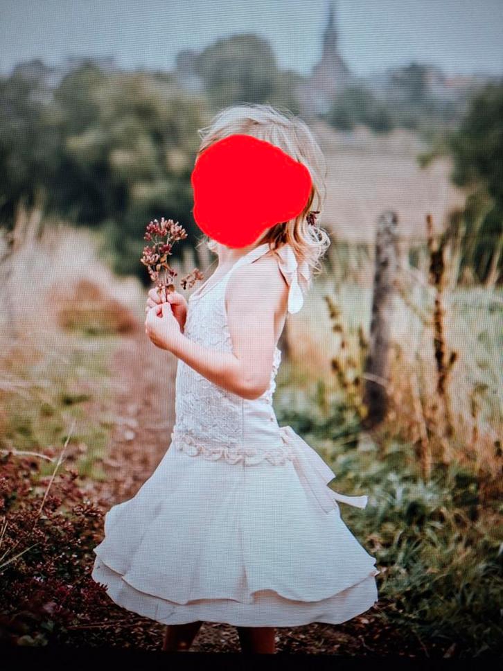 Romantisch Bruidsmeisjeskleedje van Diamante Blu - 116, Kinderen en Baby's, Kinderkleding | Maat 116, Zo goed als nieuw, Ophalen of Verzenden