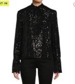 Ongedr gevoerde zwarte top met pailletjes en speciale mouw, Neuf, Zadig & Voltaire, Taille 34 (XS) ou plus petite, Noir