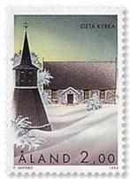 Aland 1995 - kerkje in de sneeuw, Ophalen of Verzenden, Postfris