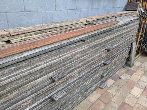gebruikte terrasplanken in tropisch hout, Tuin en Terras, Overige Tuin en Terras, Gebruikt, Ophalen