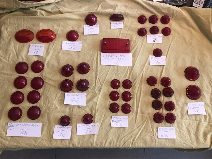 lot de cabochons rouge pour ancêtre oldtimer ancienne, Auto-onderdelen, Verlichting, Audi, BMW, Citroën, Daihatsu, Fiat, Ford