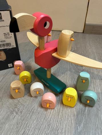 Houten evenwichtspel flamingo beschikbaar voor biedingen