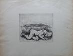 MARIA SEGERS / SLAPENDE VROUW / ZW-W ETS / 50x65cm / SIG, Ophalen of Verzenden