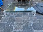 Postmoderne plexi salontafeltje, Huis en Inrichting, Tafels | Salontafels, Ophalen, Gebruikt, 50 tot 100 cm, Vierkant