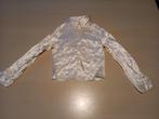 Witte 'zijden' bloes, maat 134, Gebruikt, Meisje, Overhemd of Blouse, Ophalen of Verzenden