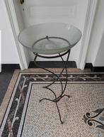 Staander 105 cm met glazen schaal 48 cm, Ophalen, Gebruikt, Schaal, Rond