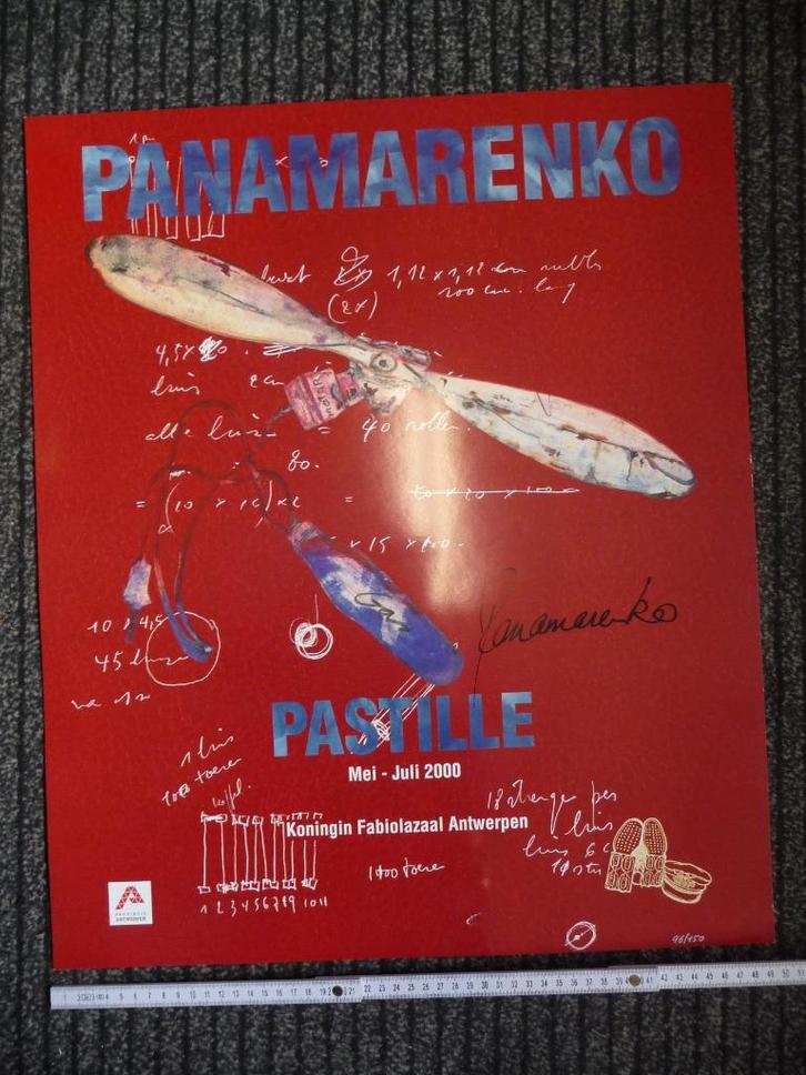 PANAMARENKO - AFFICHE ORIGINEEL GESIGNEERD, Antiek en Kunst, Kunst | Litho's en Zeefdrukken, Ophalen of Verzenden