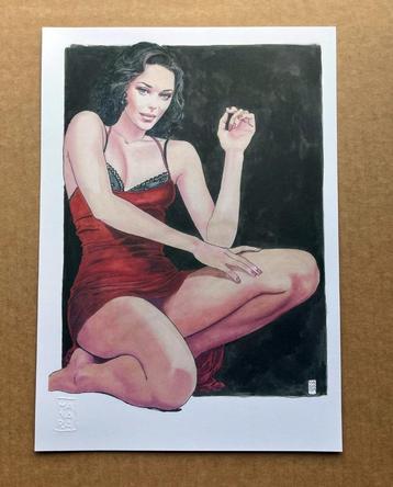 Manara - Kunstillustratie - Marion Cotillard beschikbaar voor biedingen