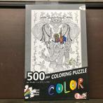 Coloring puzzle Olifant, Ophalen of Verzenden, 500 t/m 1500 stukjes, Nieuw, Legpuzzel