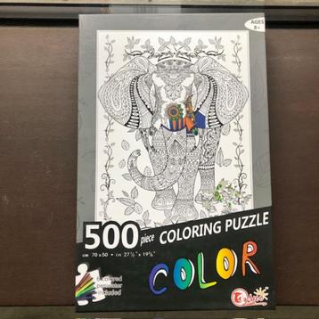 Puzzle à colorier Éléphant, Enlèvement ou Envoi, 500 à 1500 pièces, Neuf, Puzzle