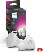 Philips Hue Slimme Lichtbron GU10 Spot Duopack - wit en gekl, Maison & Meubles, Lampes | Lampes en vrac, Enlèvement, Autres culots
