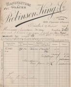 1905: Factuur ##Manufacture de Glaces ROBINSON & Cie, BXL.##, Verzamelen, Overige Verzamelen, Oude facturen., Gebruikt, Ophalen of Verzenden