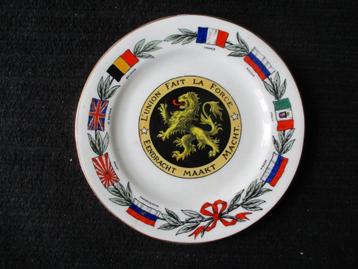 MILITARIA Zeldzaam Antiek  porselein  Herdenkingsbord   1916 beschikbaar voor biedingen