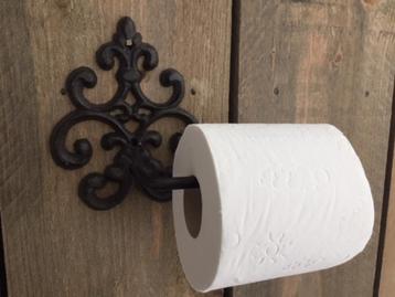 WC-Toiletrolhouder-sierlijk Franse Lelie-gietijzer landelijk beschikbaar voor biedingen