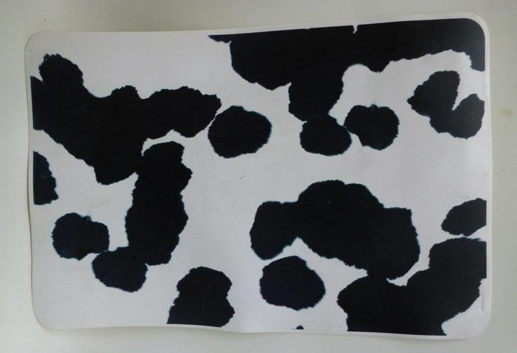 2 placemats koeprint, Ophalen of Verzenden, Gebruikt, Wit, Placemat