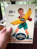 Panneau publicitaire en étain Fyffes Bananas - 1955, Comme neuf, Enlèvement ou Envoi, Panneau publicitaire