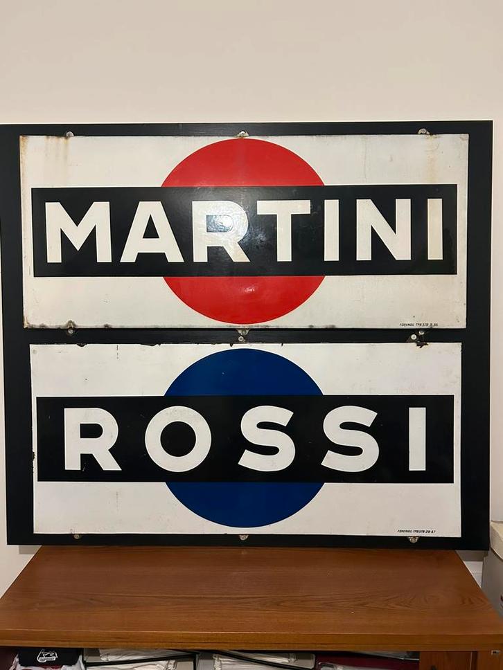 XL Martini & Rossi emaille reclameborden van Foremail - 60s, Huis en Inrichting, Woonaccessoires | Tekstborden en Spreuken, Zo goed als nieuw