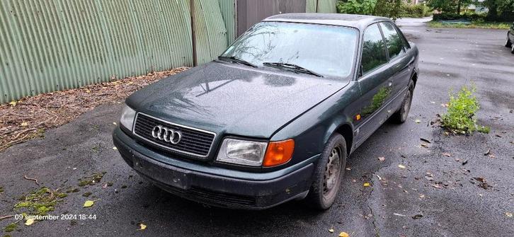 Audi 100 2,3E met slechts 162.000 kms, Auto's, Audi, Particulier, Open dak, Benzine, Berline, Handgeschakeld, Groen, Blauw, Stof