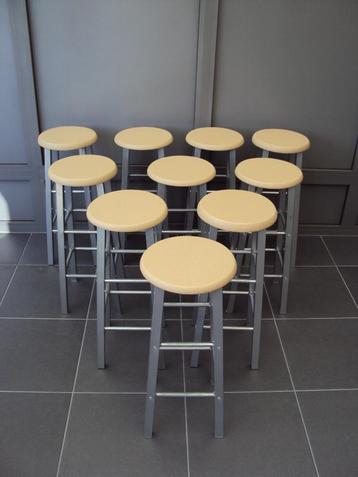 Barkrukken (10 stuks), Huis en Inrichting, Barkrukken, Ophalen, Met voetsteun, 60 tot 90 cm, Metaal