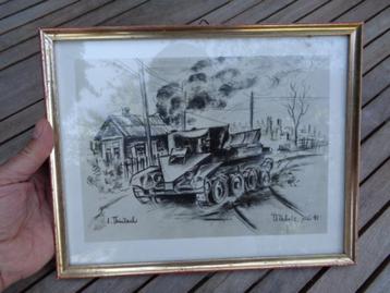 Kader met tekening 1941 van een Russ. BT 5 tank beschikbaar voor biedingen